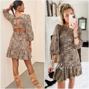 NWT ANTHROPOLOGIE MAEVE KNIT CUT OUT MINI DRESS IN BROWN